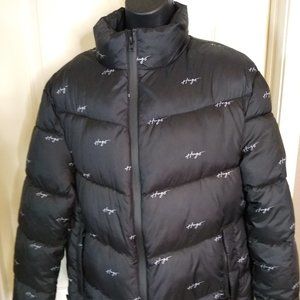 HUGO medium Black Puffer Jacket with logos